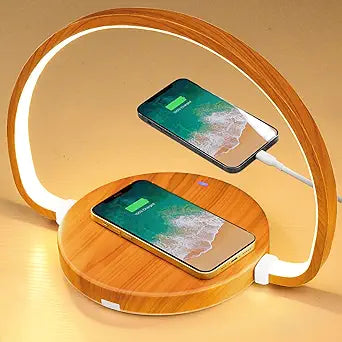 Donewin Bedside Lamp with Wireless Charger and USB Port
