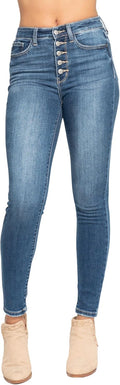 Judy Blue High Waist Button Fly Skinny Jeans - Flattering High Rise 5