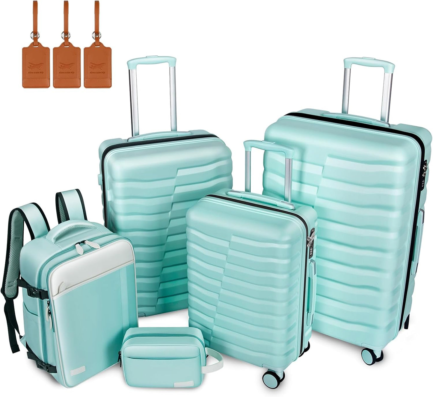 5-Piece Lightweight Luggage Set with Backpack for Travelers