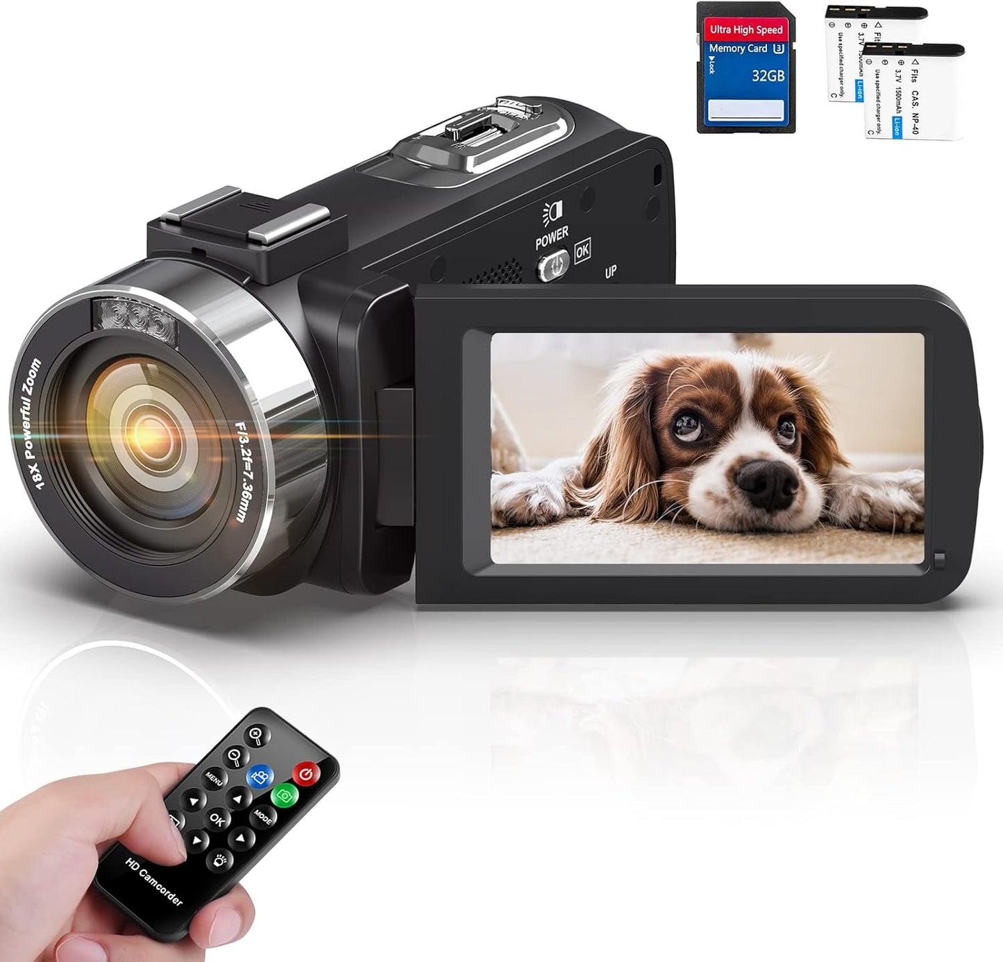 4K Ultra 48MP Camcorder with Night Vision and 18X Zoom