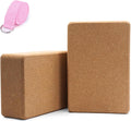 Cork Yoga Blocks 2 Pack with Strap - Stable Non-Slip Support
