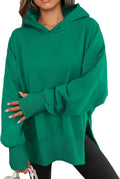 Womens Oversized Hoodies Long Sleeve Fleece Side Slit Pullover - Cozy