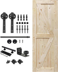 Unfinished British Brace Knotty Barn Door 30 in x 80 in - Ready