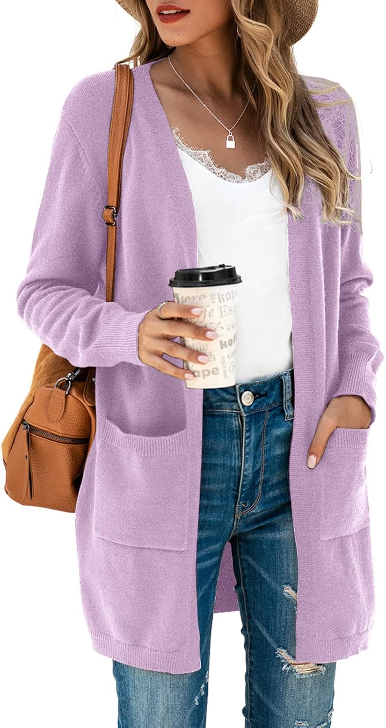 TASAMO Women's Kimono Cardigan: Oversized Soft Outwear with Pockets
