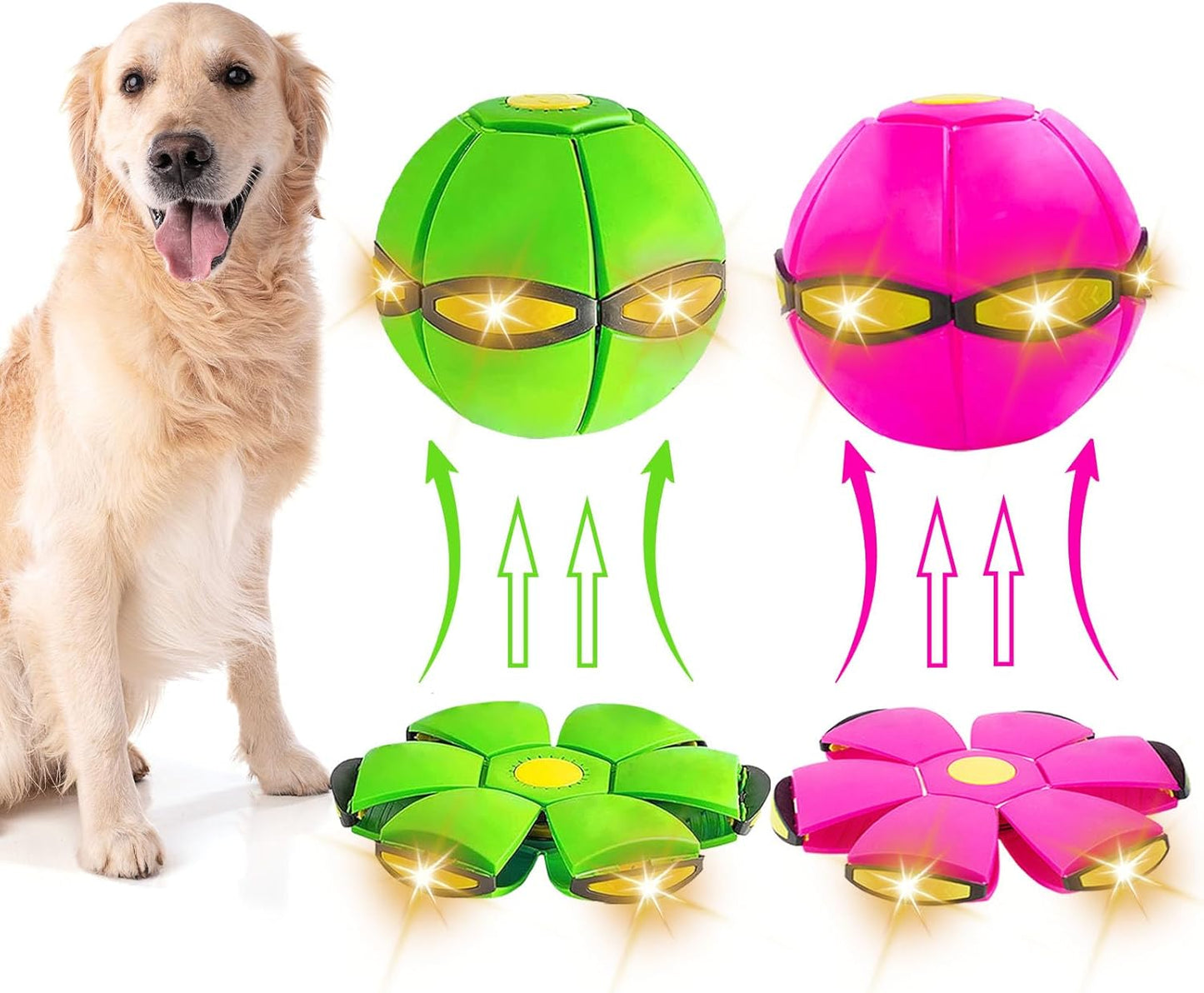 Interactive Flying Discs for Medium-Large Dogs, LED Lights, Outdoor Fun!
