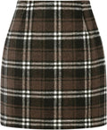 Onlypuff Fall Bodycon Mini Skirt for Women in Trendy Plaid Design