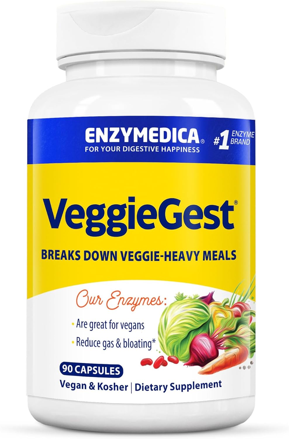 VeggieGest Digestive Enzymes for Vegan & Vegetarian Diets