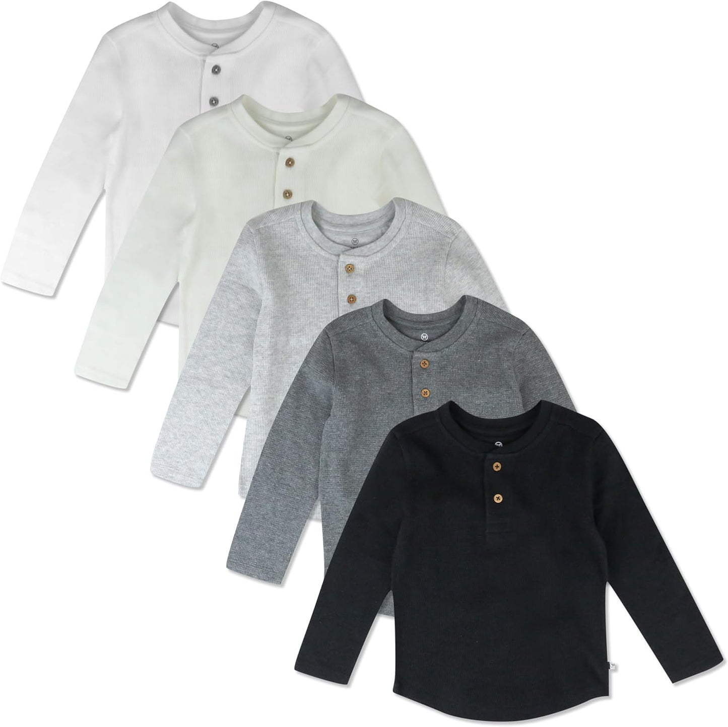 Organic Waffle Henley Shirts for Baby Boys