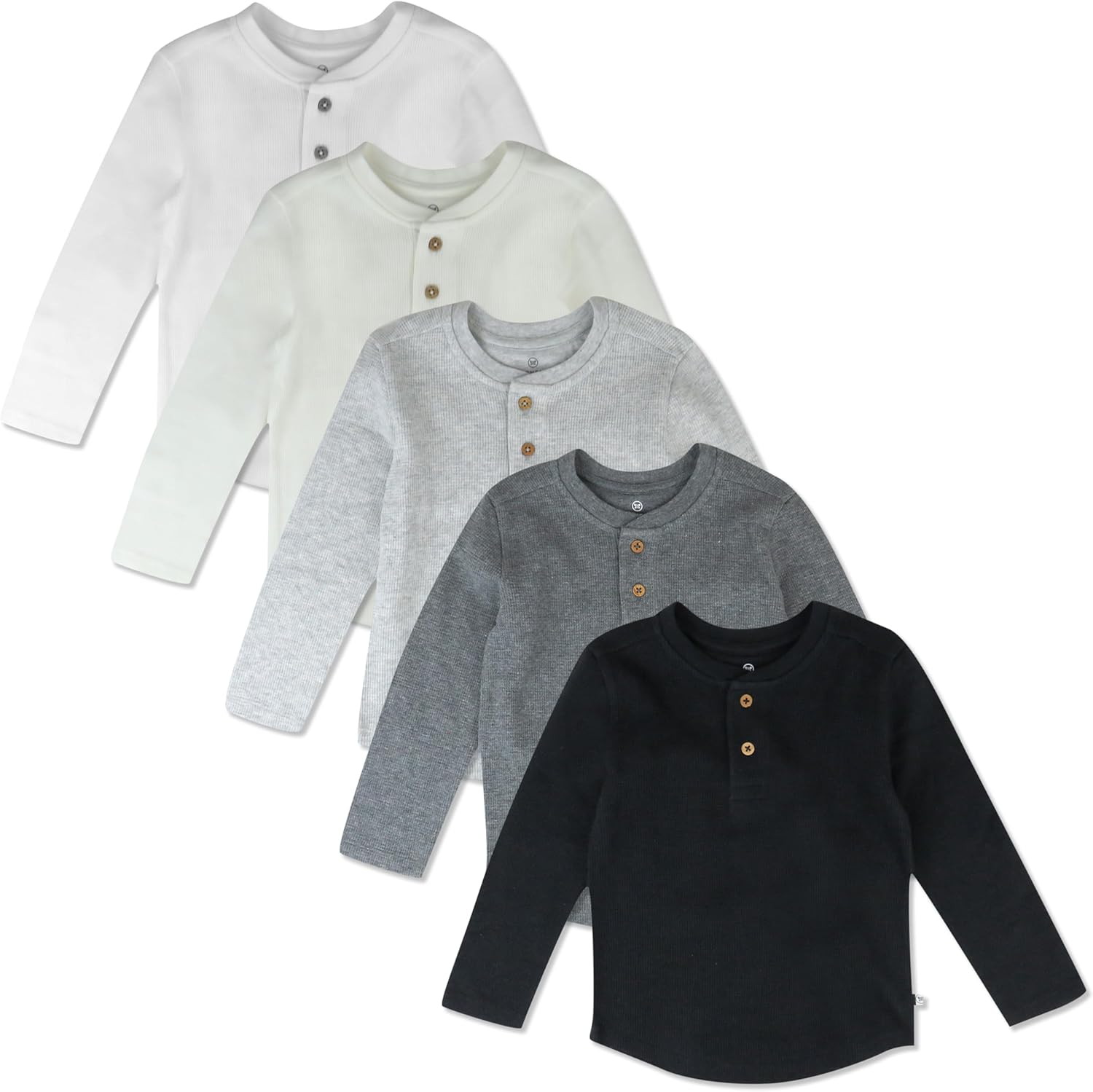 Organic Waffle Henley Shirts for Baby Boys