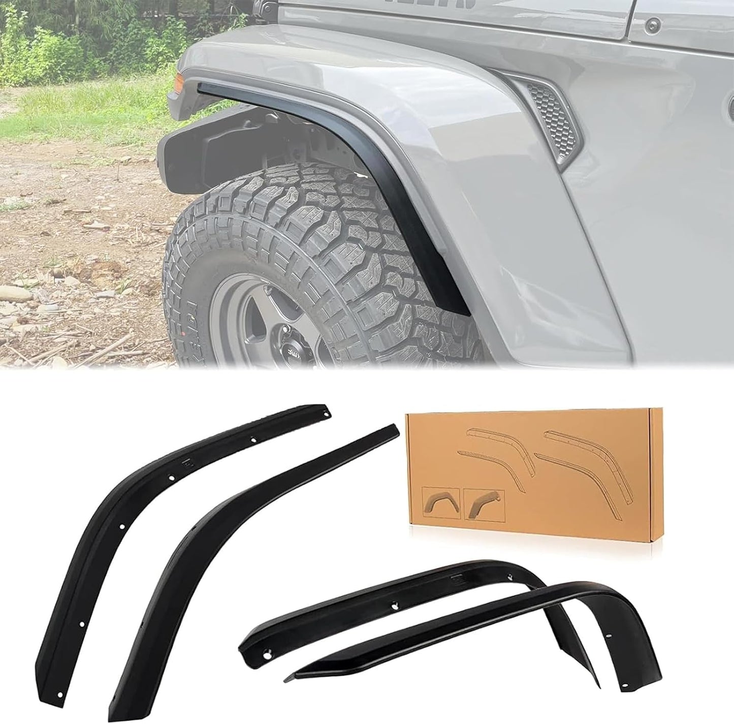 Front & Rear Fender Flares for 2020-2023 Jeep Wrangler JT