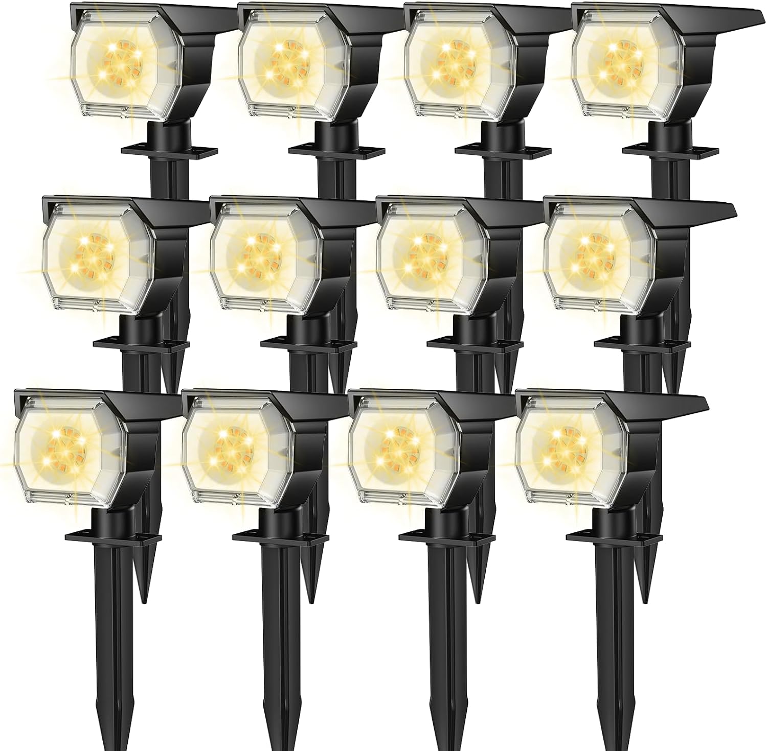 EIUIO Solar Outdoor Lights with 3 Modes for Garden Pathway
