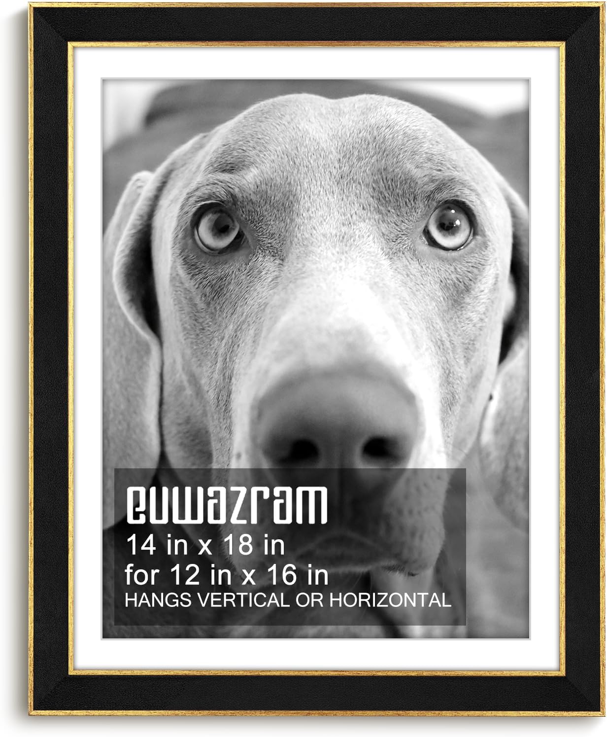 Elegant Black Suede 14x18 Picture Frame for Artwork and Photos