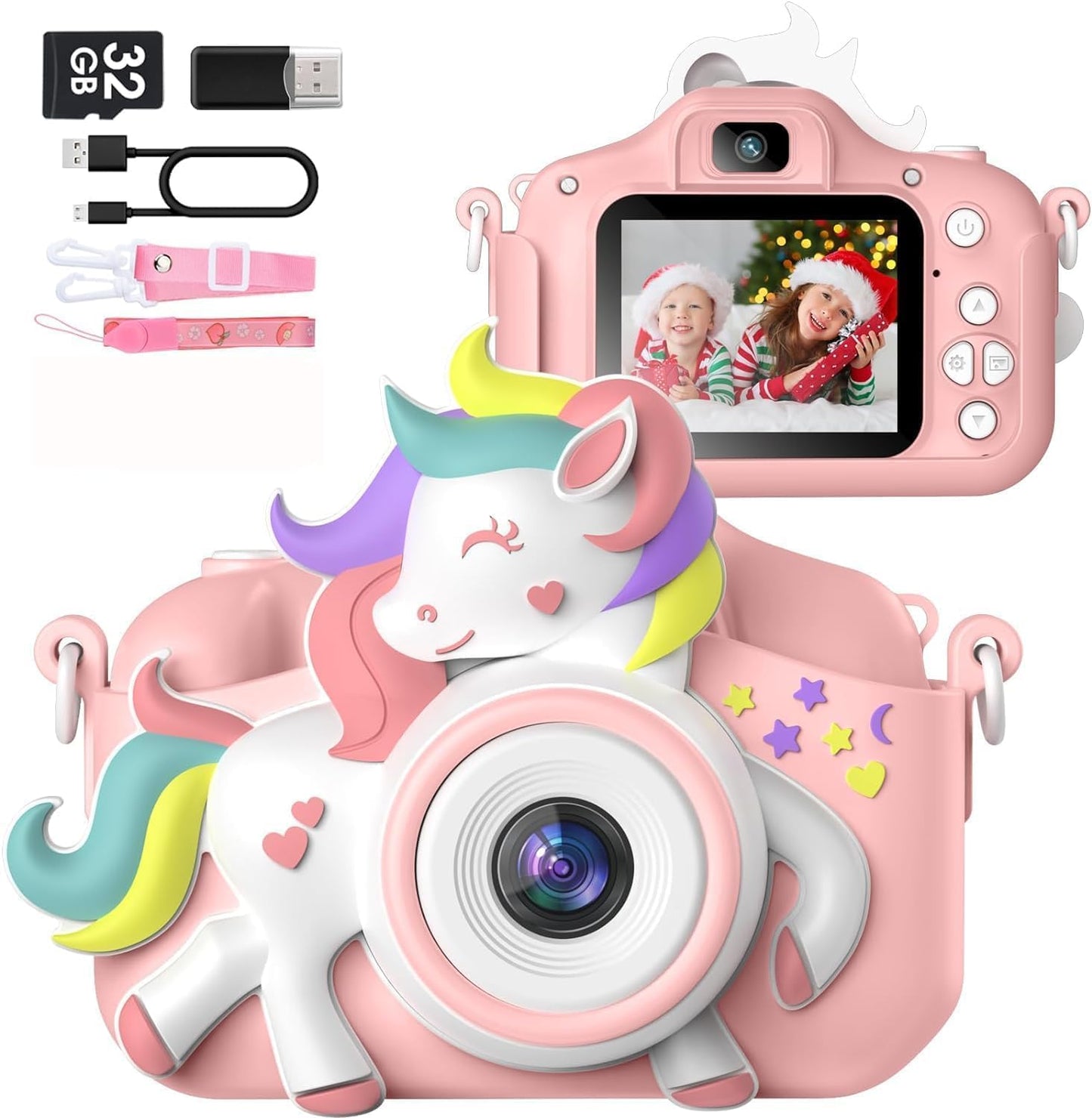 Gofunly Kids Selfie Camera: 20.0 MP HD IPS Screen - Capture Fun Moments with Dual Digital Toy Camera!