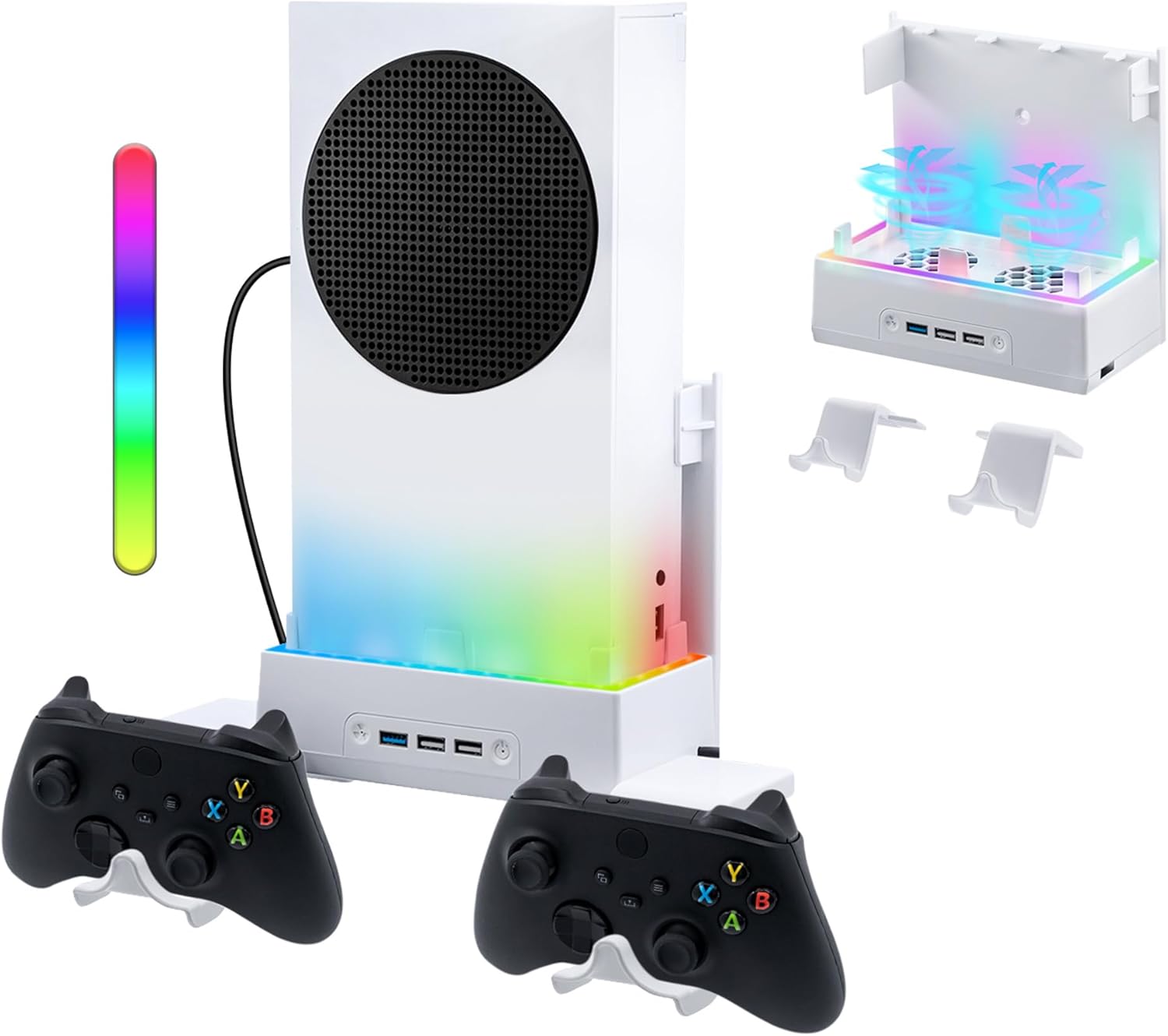 Mcbazel Wall Mount for Xbox Series S with Cooling Fans & RGB