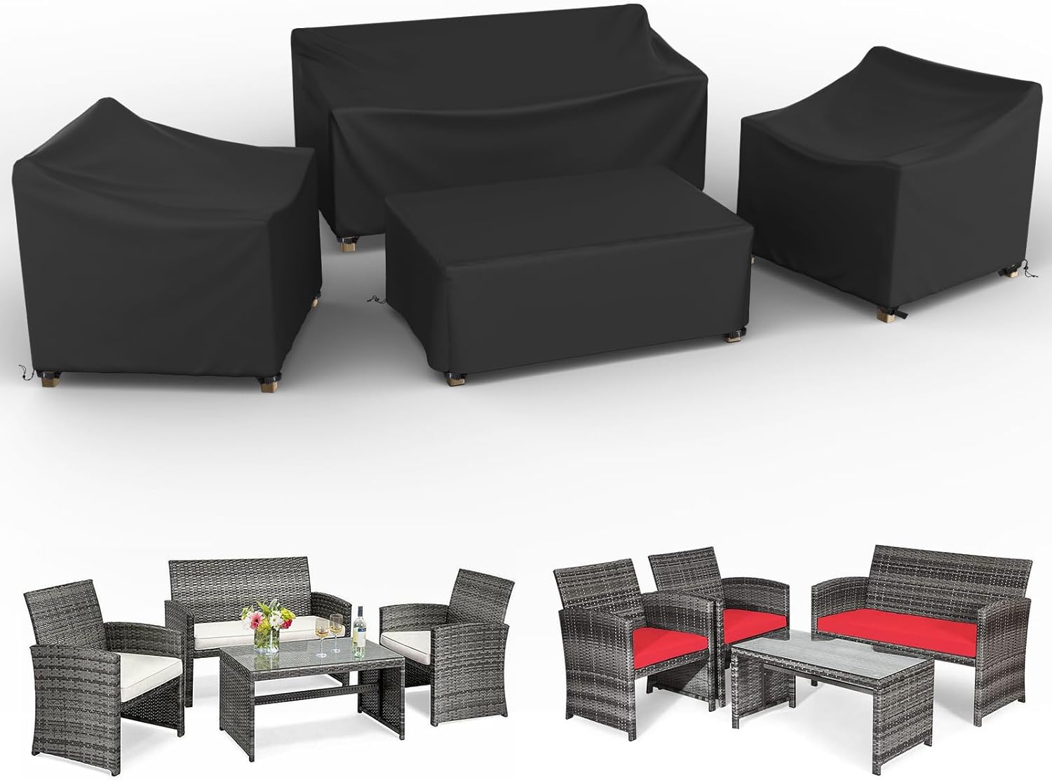 Patio Furniture Cover Set for Outdoor Protection and Durability