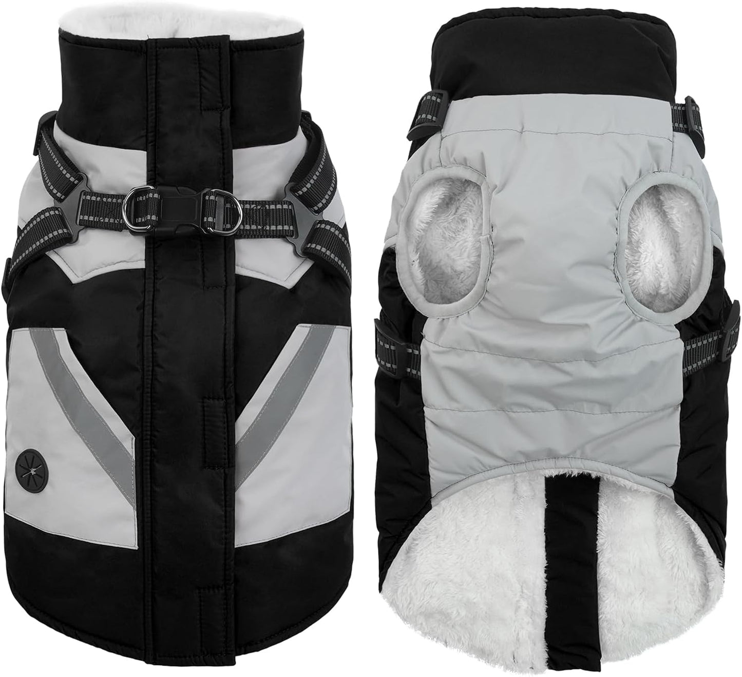 IECOii Warm Small Dog Coat Harness for Winter Adventures