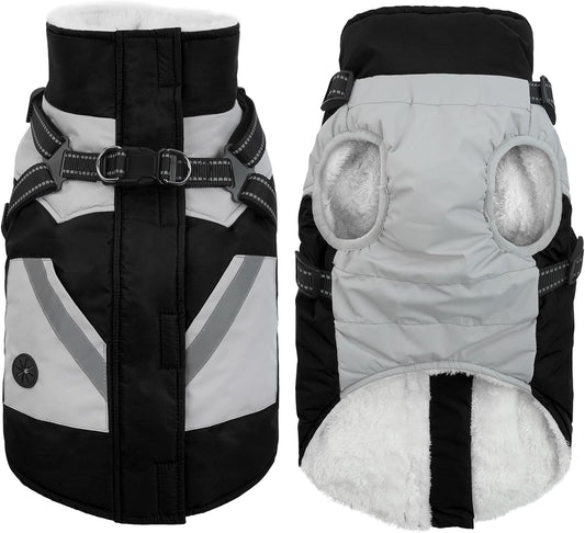 IECOii Warm Small Dog Coat Harness for Winter Adventures