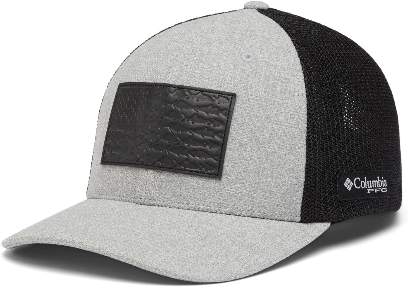 Columbia PFG Leather Fish Flag Mesh Ball Cap for Fishing Lovers