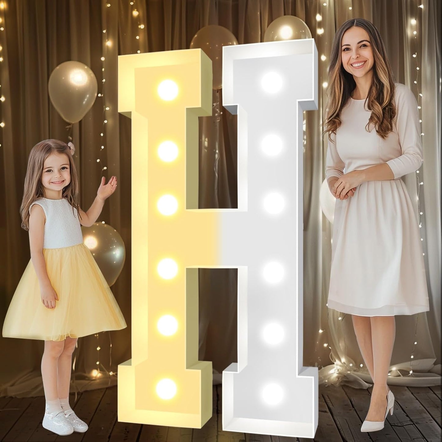 Giant 4 FT Light Up Marquee Letters for Party Decorations