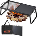 Folding Campfire Grill Mesh Grate 22.4 in - Portable Over-Fire Cooking