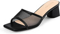 MIRAAZZURRA Heel Mules Square Open Toe Chunky Block