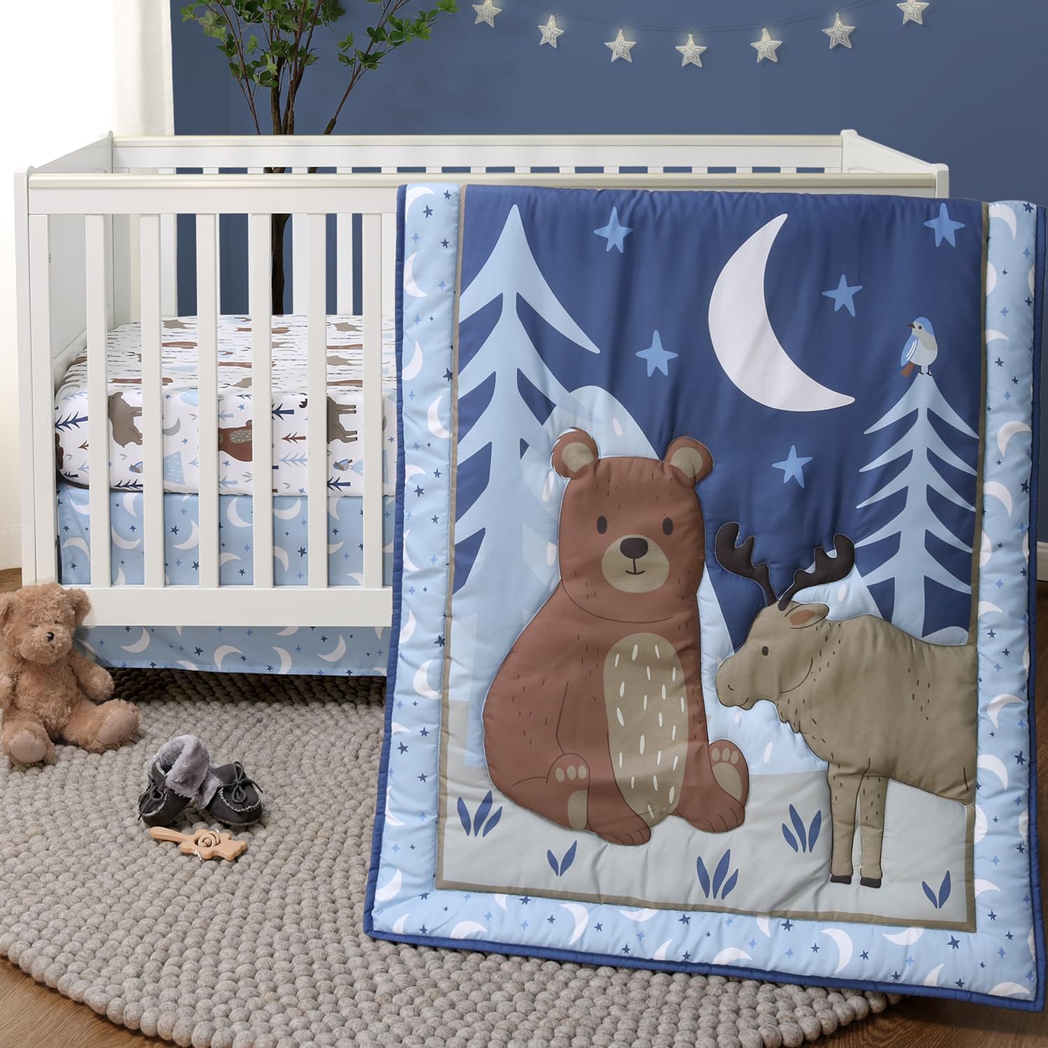 The Peanutshell 3 Piece Baby Crib Bedding Set for Boys