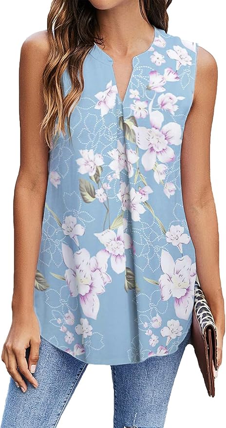 Newchoice Womens Tank Tops V Neck Sleeveless Summer Blouse