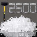 Tile Leveling System Clips 1/8ft 2500 Pieces with 16 oz Rubber Mallet