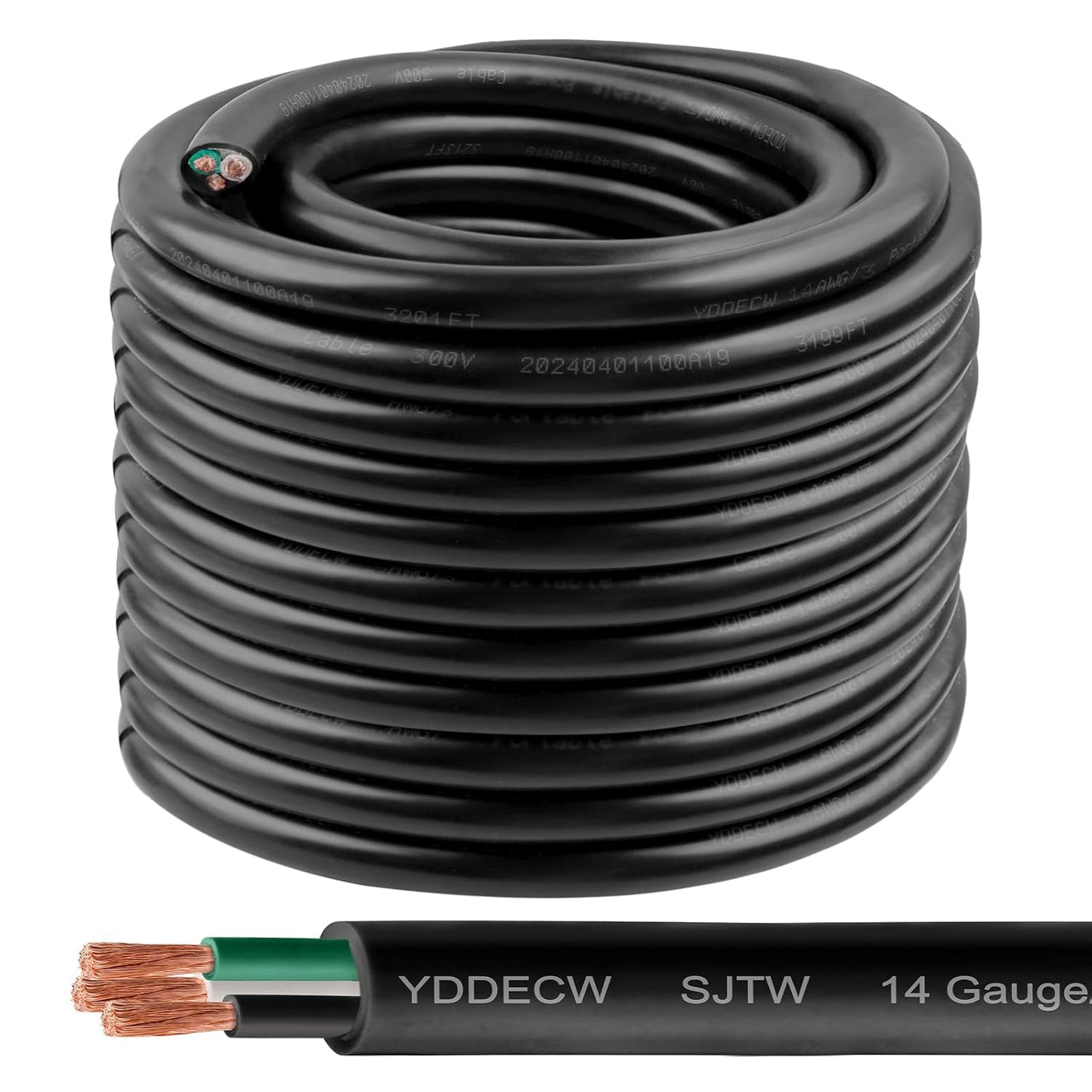100ft 14 AWG SJTW Cable for Outdoor Power Needs and More