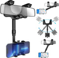Rear View Mirror Phone Holder - Rotatable Retractable Mirror Mount