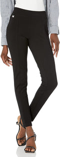 Pull On Ankle Pant with Metal Tab - Flattering Ponte Legging Pant