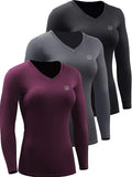 NELEUS Women's 3 Pack Compression Long Sleeve T Shirt (Style VJ5S)