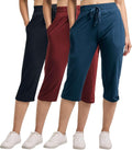 Women's Capri Open Bottom Soft Sweatpants 3-Pack (Style SFRB)