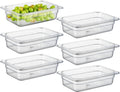 CURTA 6 Pack 1/4 Size 2.5in Food Pans - Clear Commercial Set