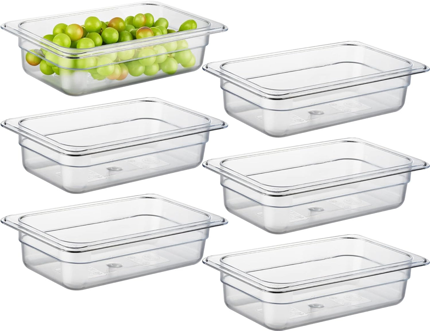 CURTA 6 Pack NSF Food Pans for Commercial Kitchen Use
