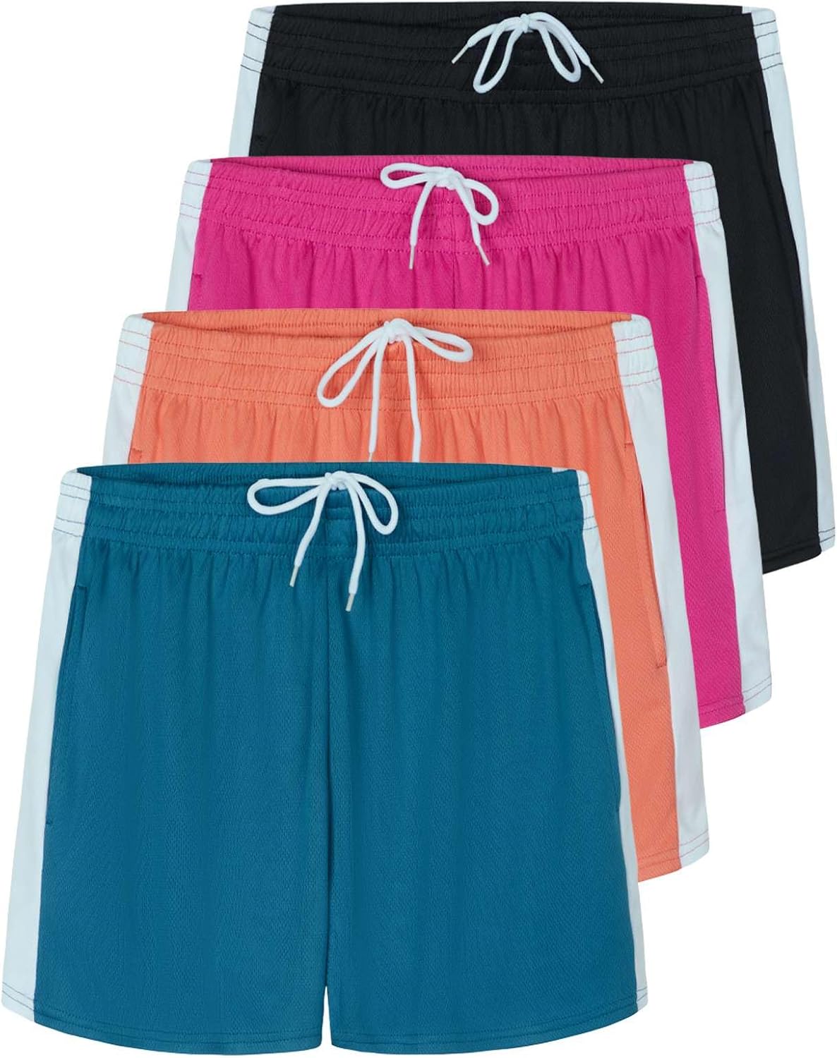 Real Essentials Womens Active Athletic Performance Mesh Shorts