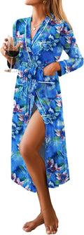 Ekouaer Women Kimono Robe Full Length Knit Bathrobe - Soft Women's