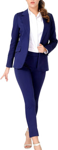Womens Two Piece Suit Set for Work - Tailored Blazer & Stretch Pants