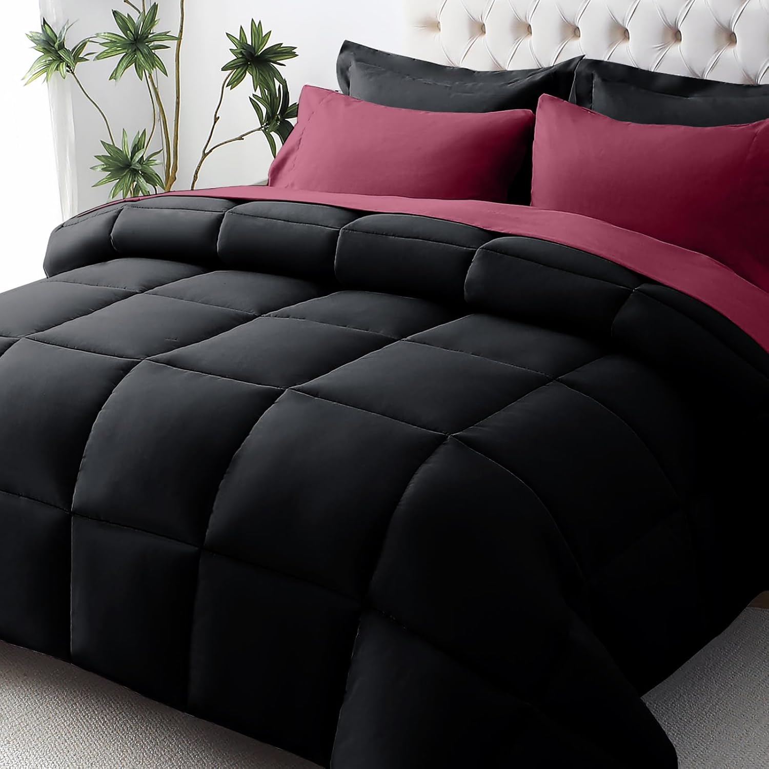 JOLLYVOGUE King Comforter Set - Ultra-Soft 7 Piece Bedding