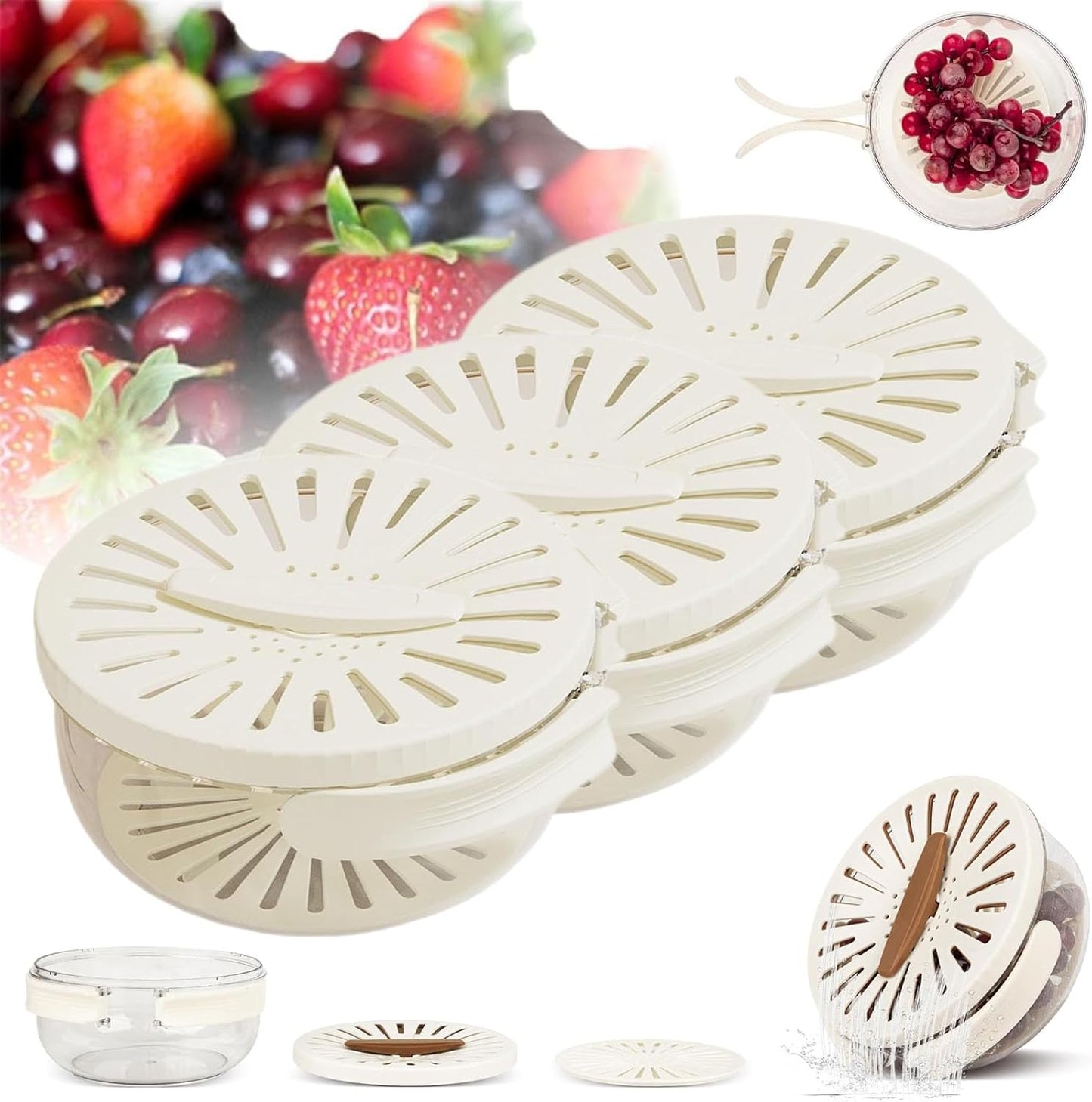 Efficient 3-in-1 Fruit & Veg Washing Bowl Set