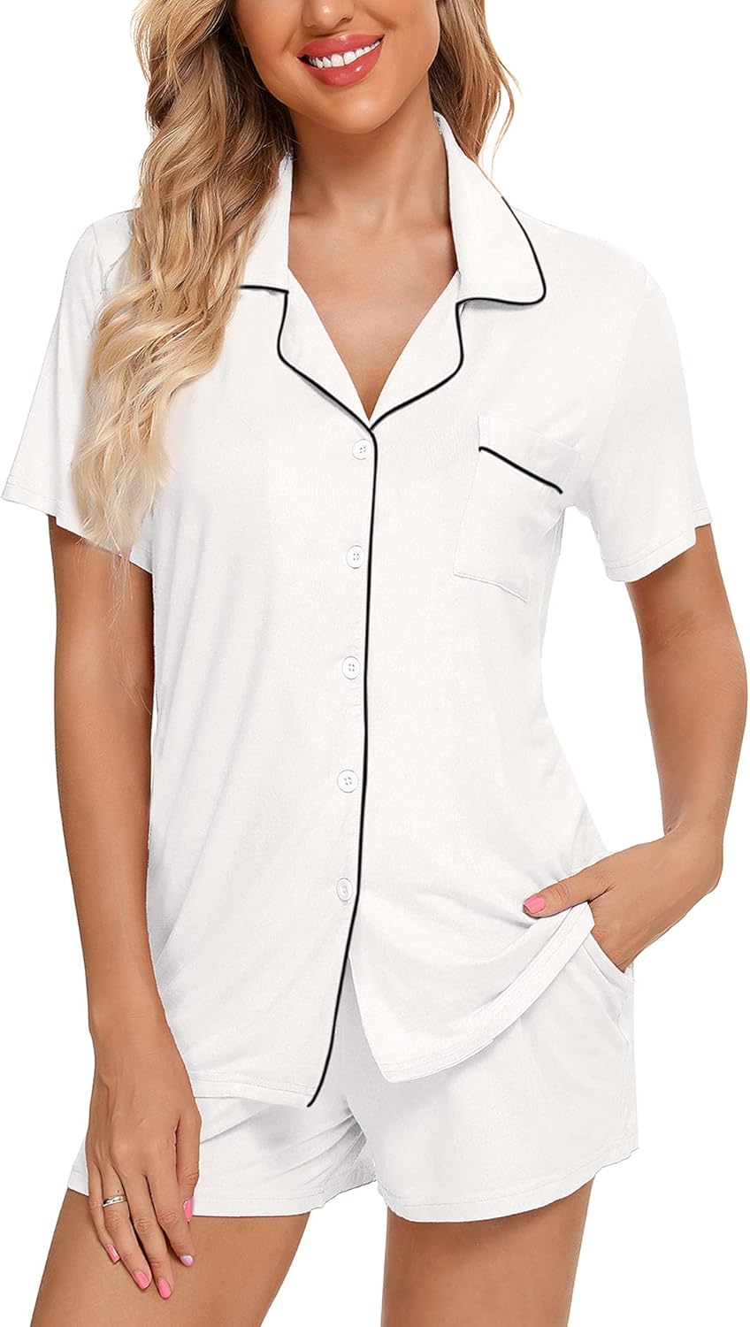 Senert Pajamas Set For Women Soft Button Down Sleepwear