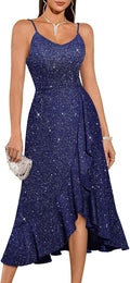 DRESSTELLS Women's Cocktail Party Dress - Sparkly Fit and Flare
