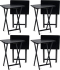 PJ Wood Folding TV Snack Tray Table Desk - 8-Piece Set