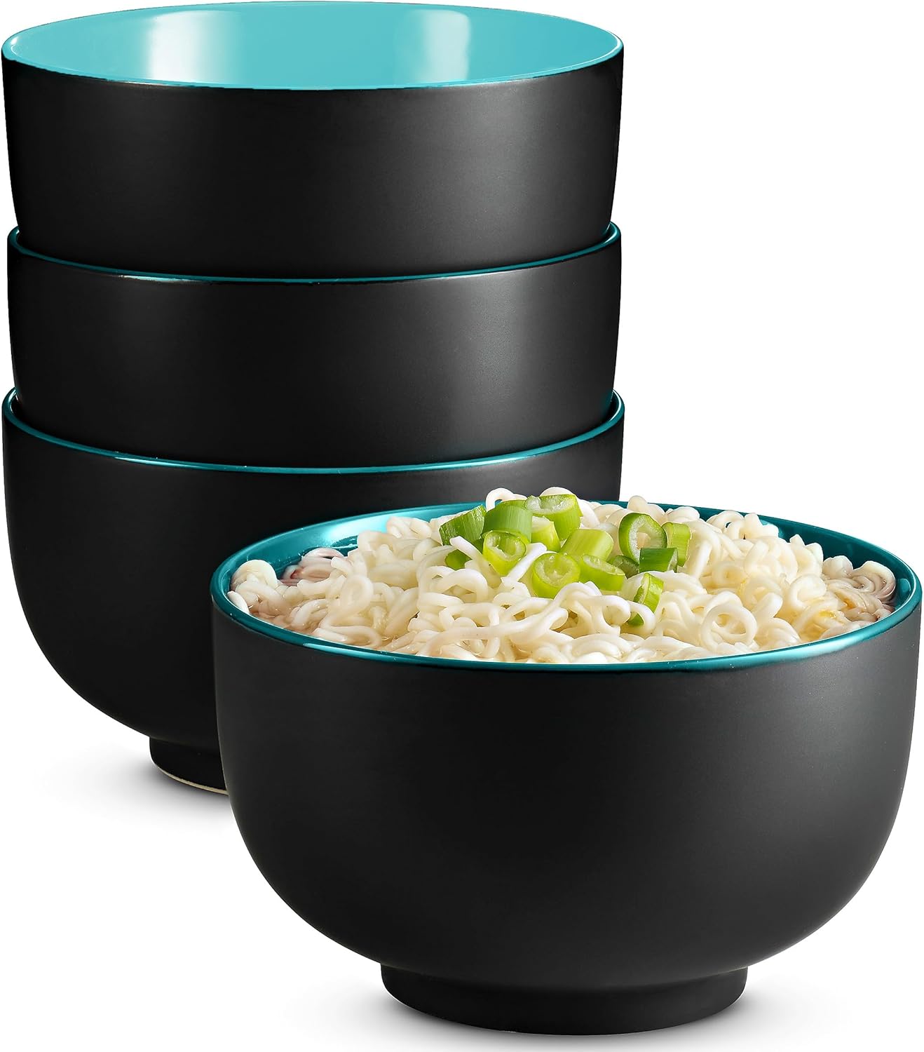 KooK Ramen Bowl Set of 4 - Large Capacity Japanese Bowls