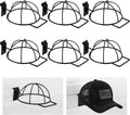Slat Wall Hat Display Rack 6 Pack - Stable Metal Headwear Holders