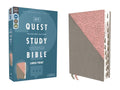 NIV Quest Study Bible Large Print Leathersoft Gray/Pink - Q&A Study