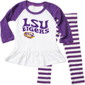NCAA Infant Girls Ruffle Raglan Set - Cute School Spirit Outfit