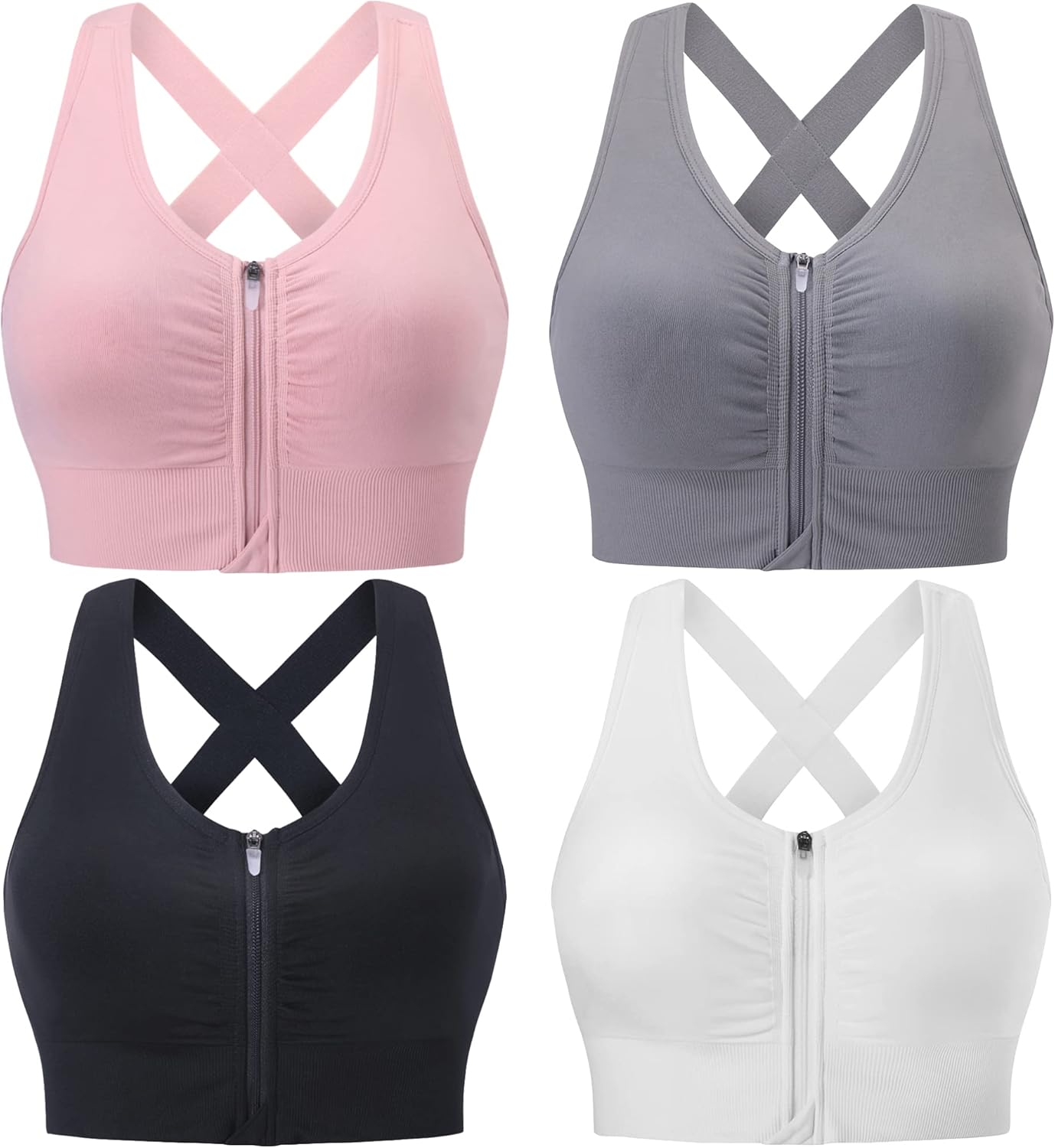 Evcute Zip Front Post-Surgery Bra for Women - Wireless Comfort