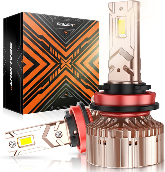 SEALIGHT X6S H11/H9/H8 Bulbs 4500K Warm White, 40000LM Ultra Bright