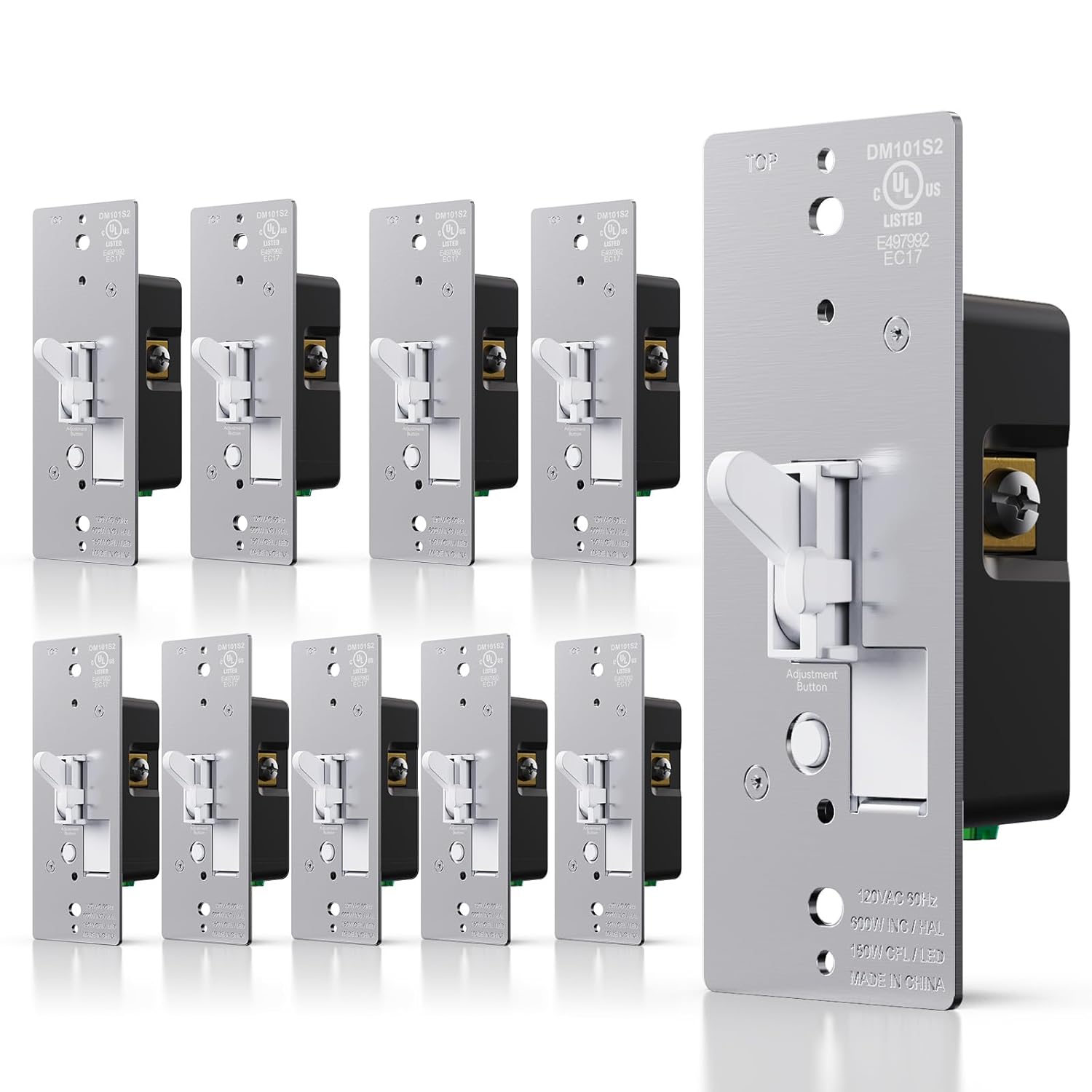 AIDA Toggle Slide Dimmer Switch for Dimmable LED and CFL Lights